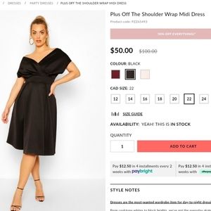 Plus Off The Shoulder Wrap Midi Dress
